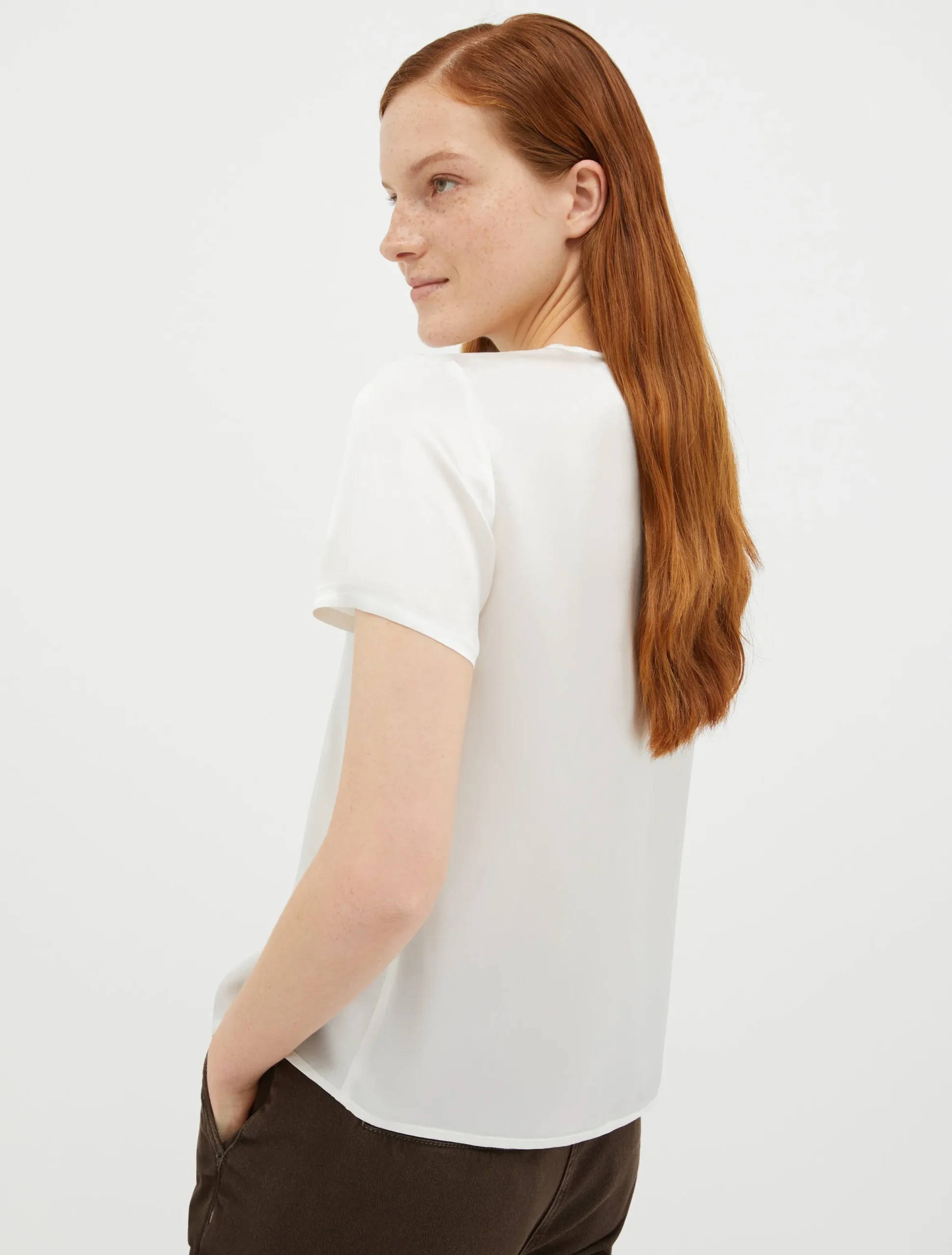 Silk-satin T-shirt