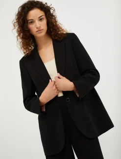 Single-breasted crêpe blazer