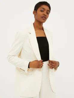 Single-breasted crêpe blazer