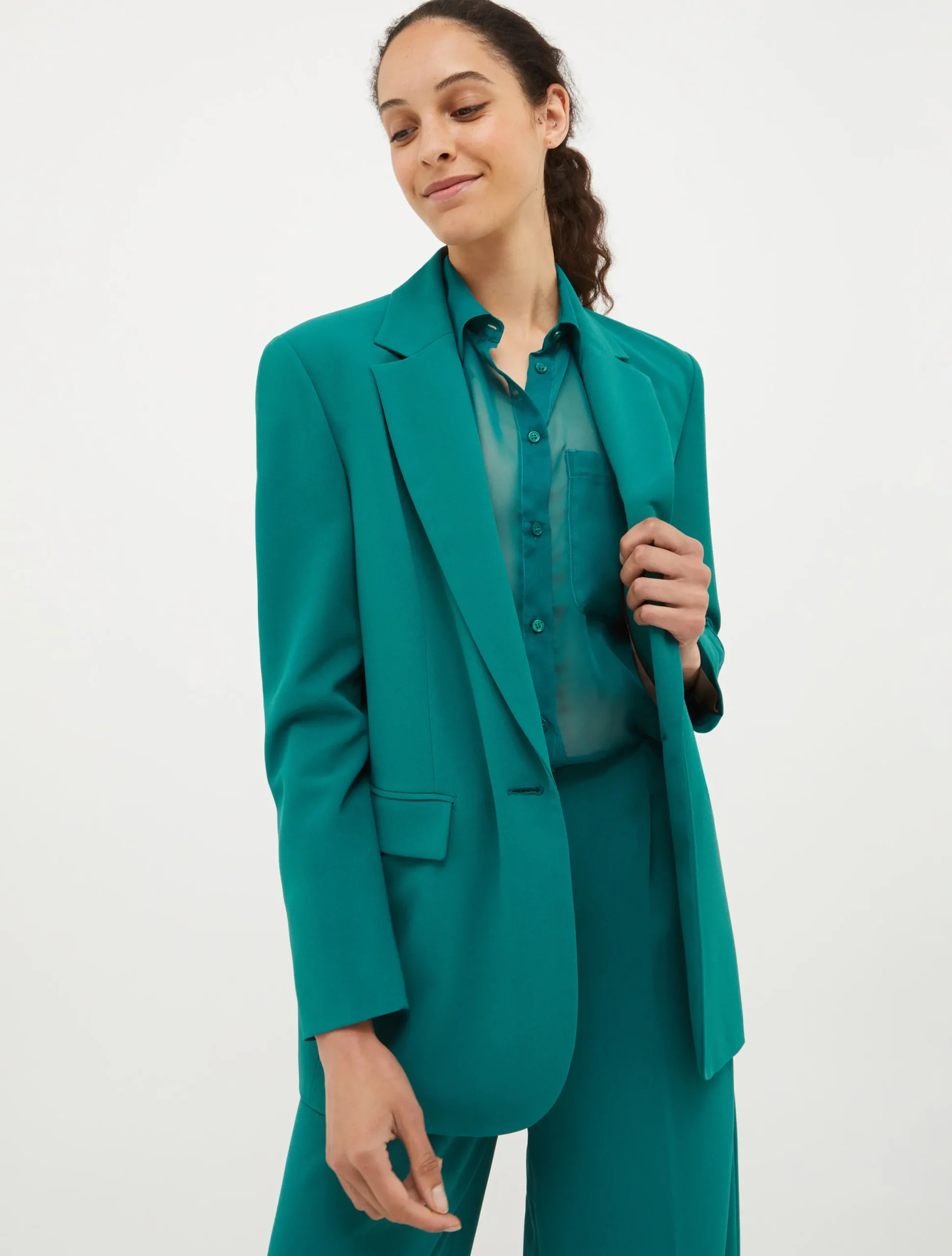 Single-breasted crêpe blazer