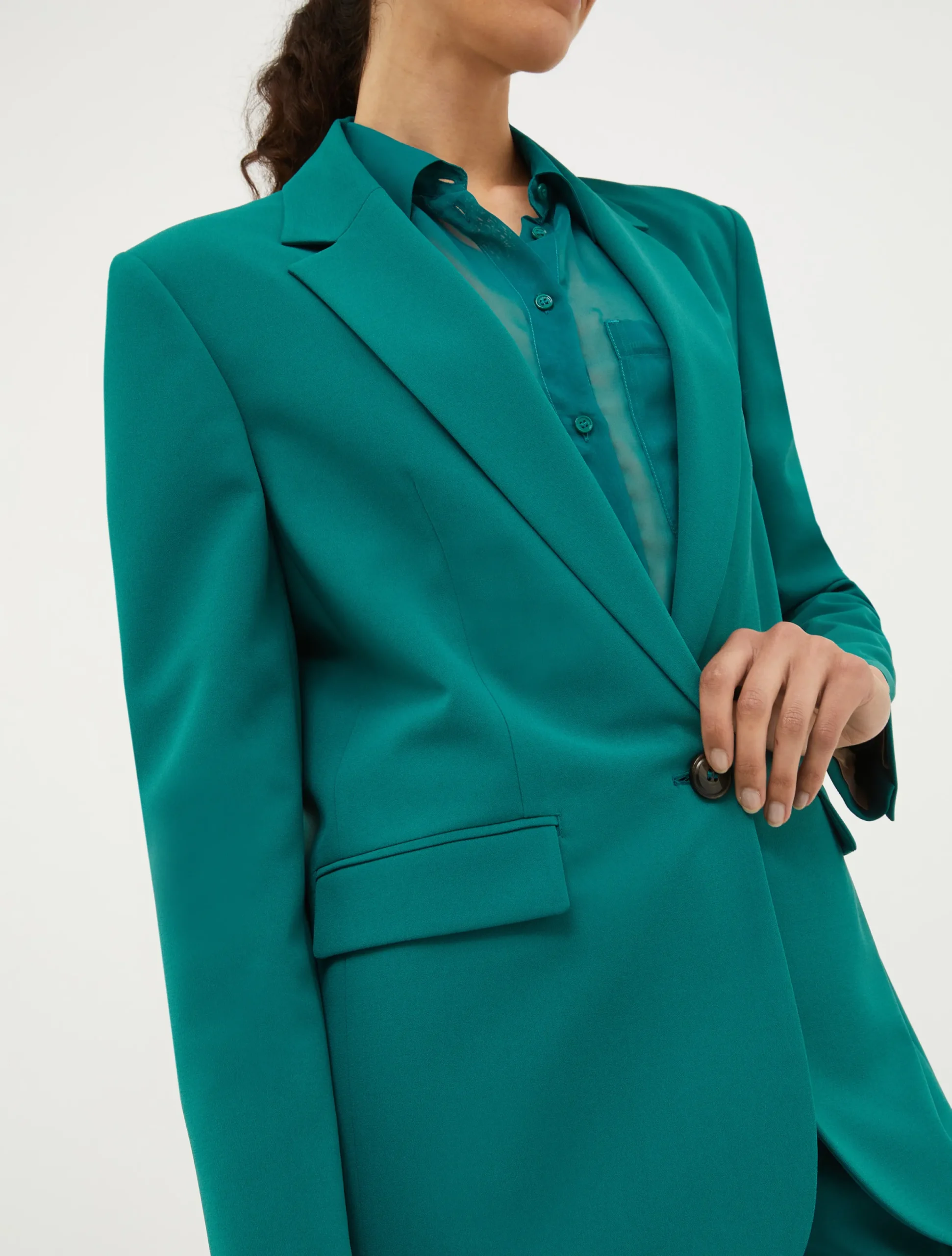 Single-breasted crêpe blazer