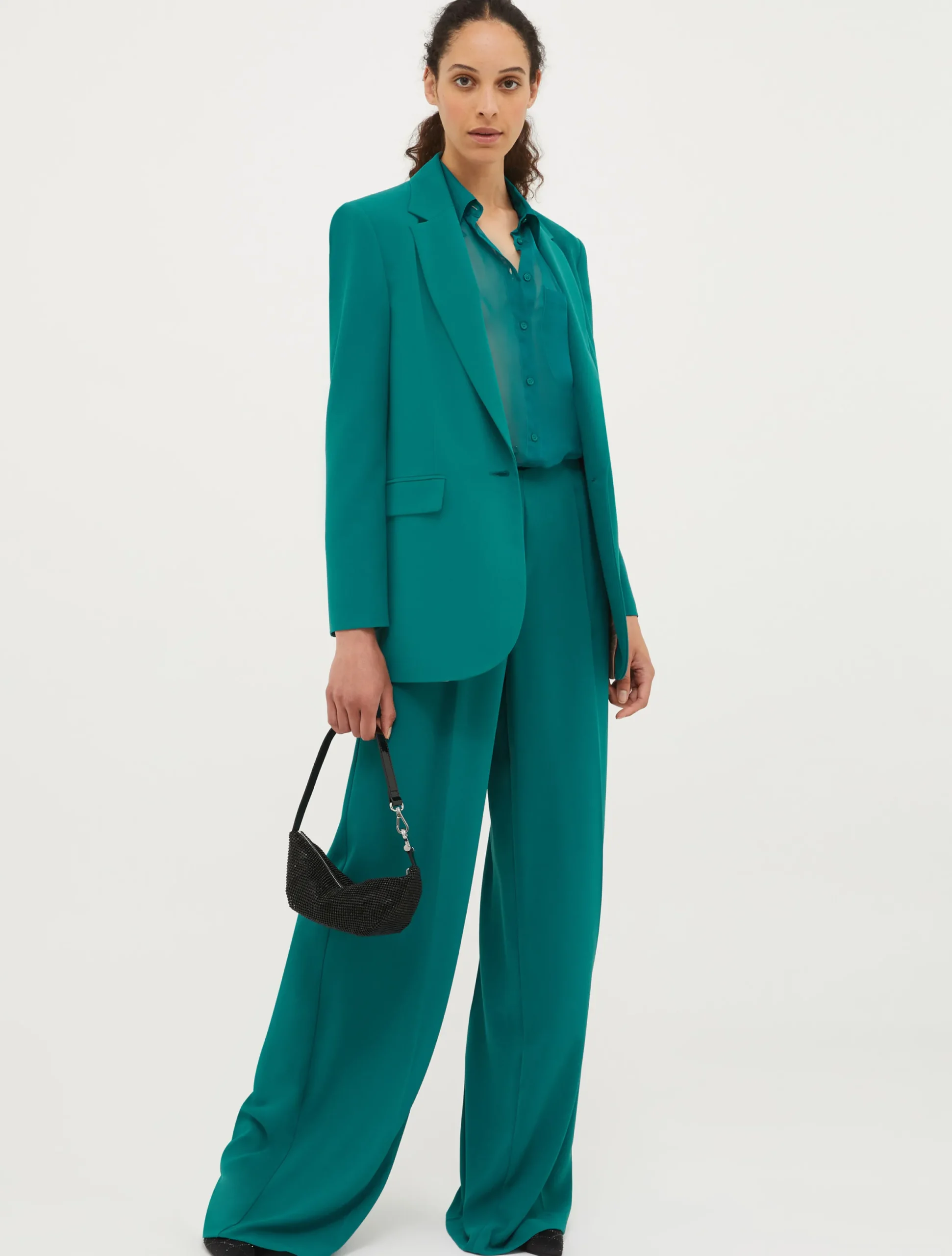 Single-breasted crêpe blazer