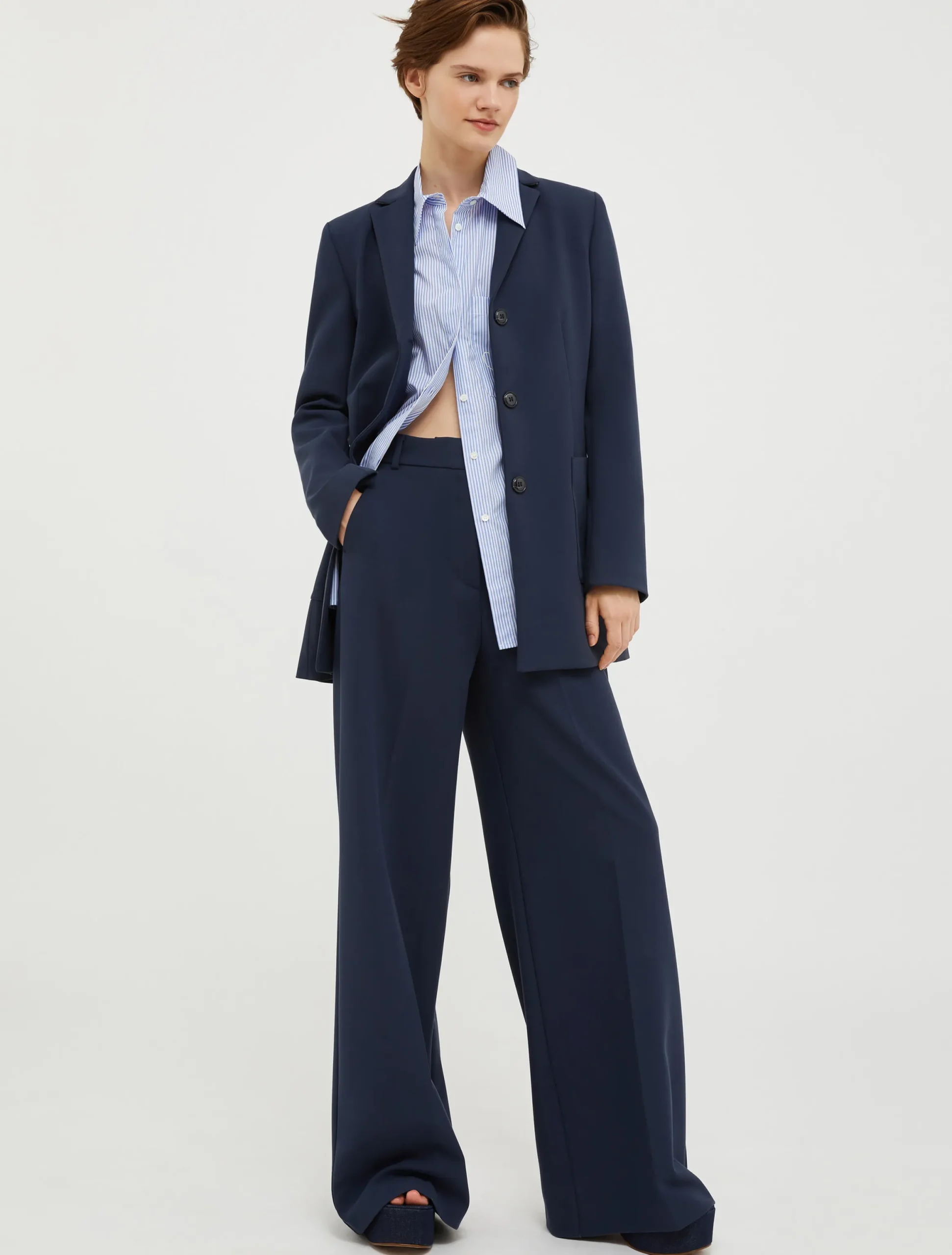 Single-breasted longline blazer