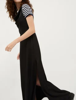 Sleeveless satin maxi dress