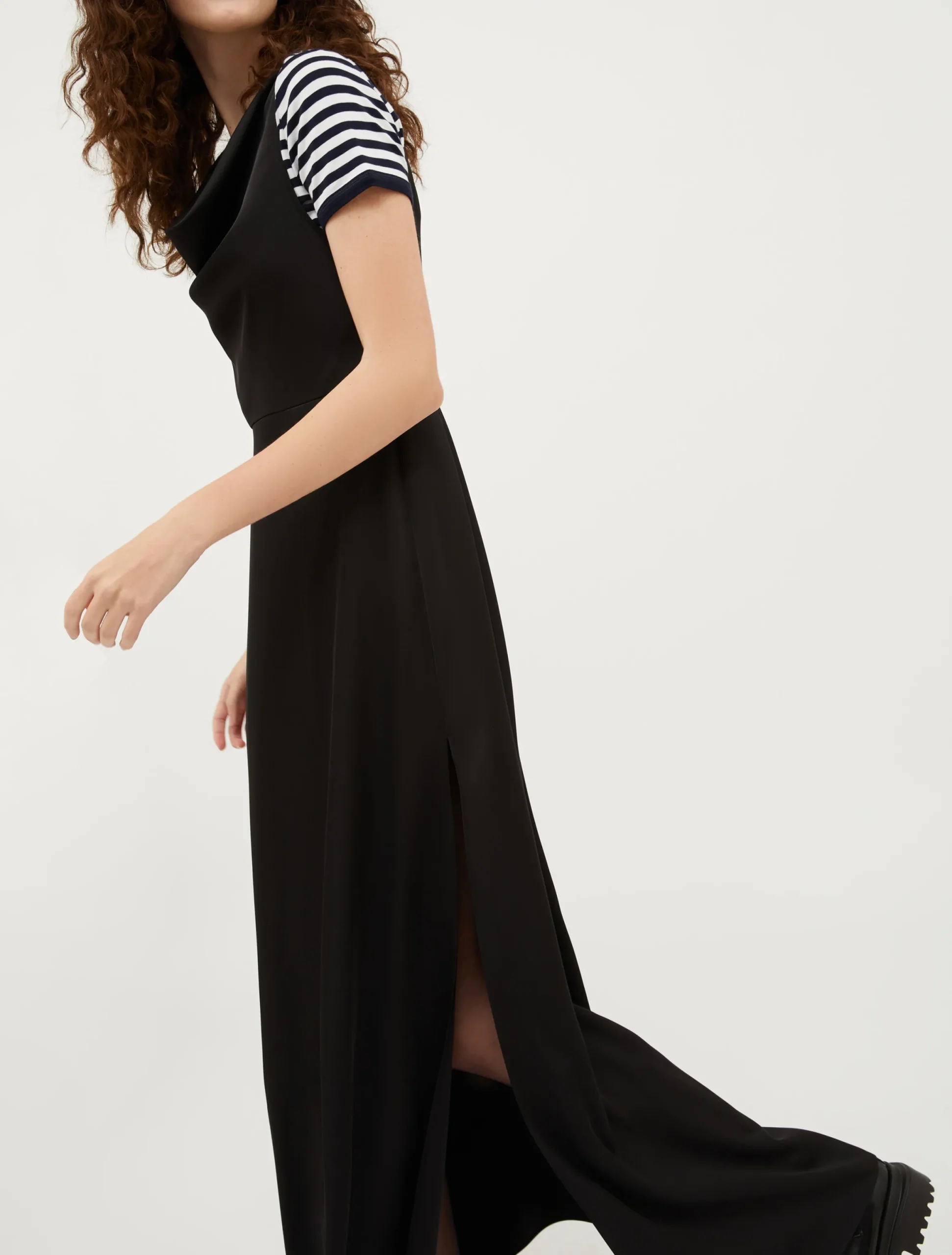 Sleeveless satin maxi dress