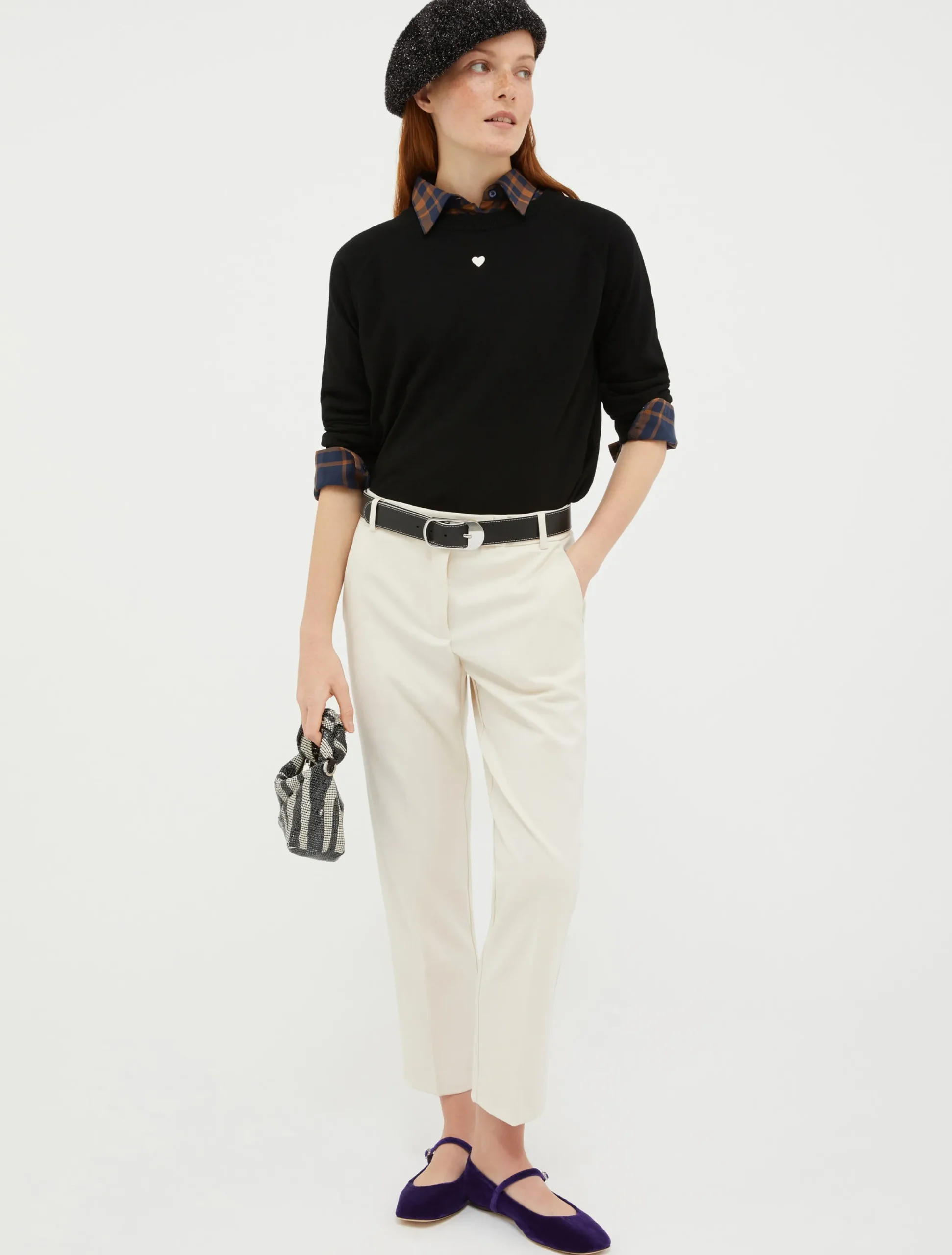 Slim flannel trousers