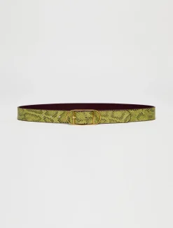 Slim leather belt