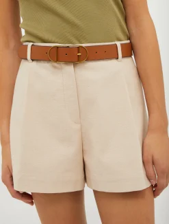 Slim leather belt