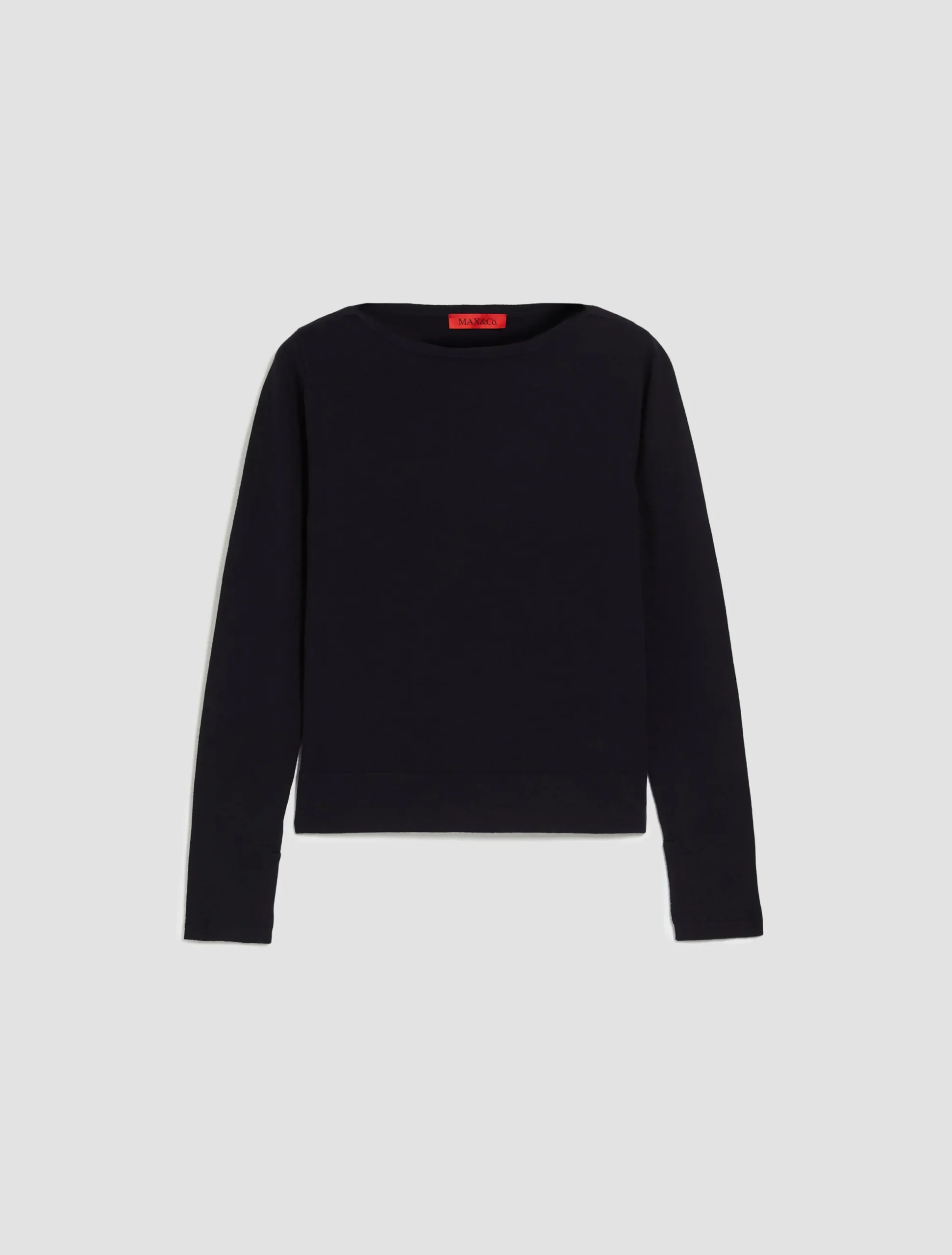 Slim-fit boat-neck jumper