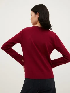 Slim-fit boat-neck jumper