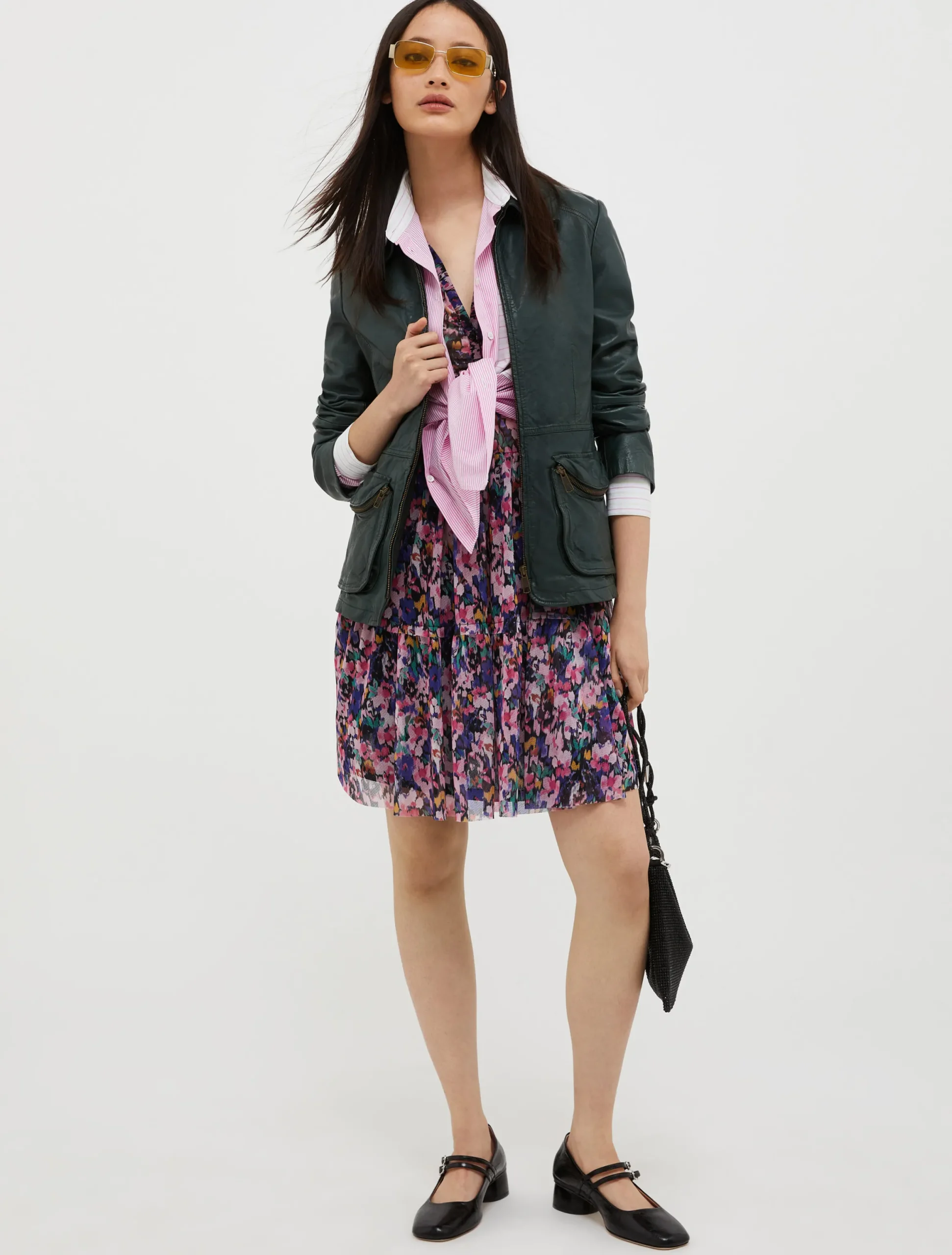 Slim-fit leather jacket
