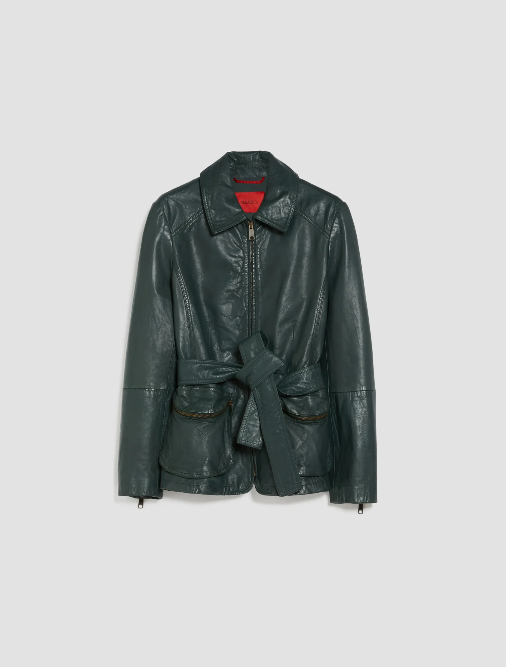 Slim-fit leather jacket
