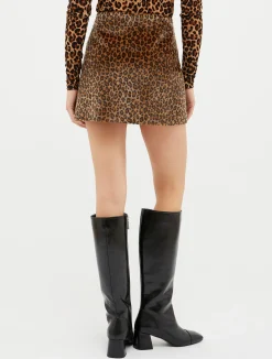 Spotted flared mini skirt