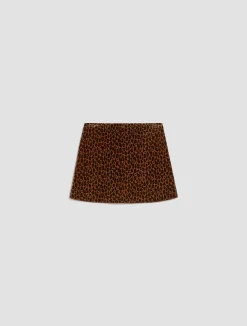Spotted flared mini skirt