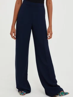 Straight-cut satin trousers