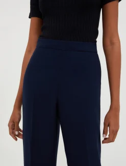 Straight-cut satin trousers