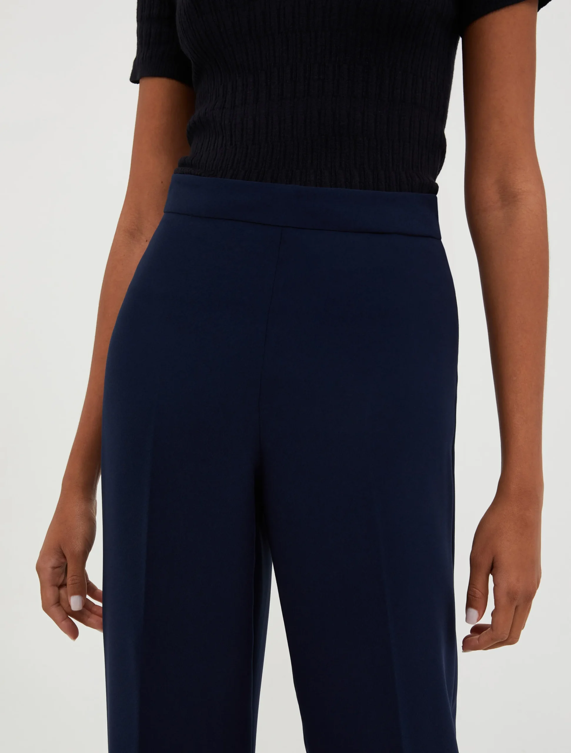 Straight-cut satin trousers