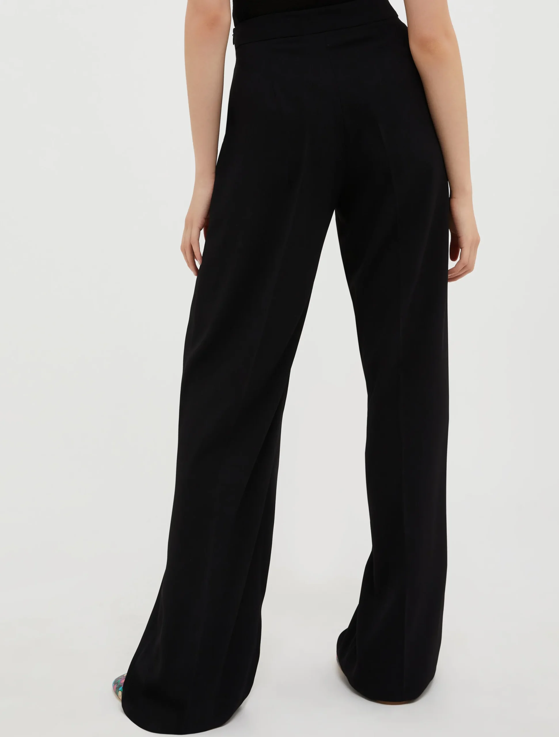 Straight-cut satin trousers