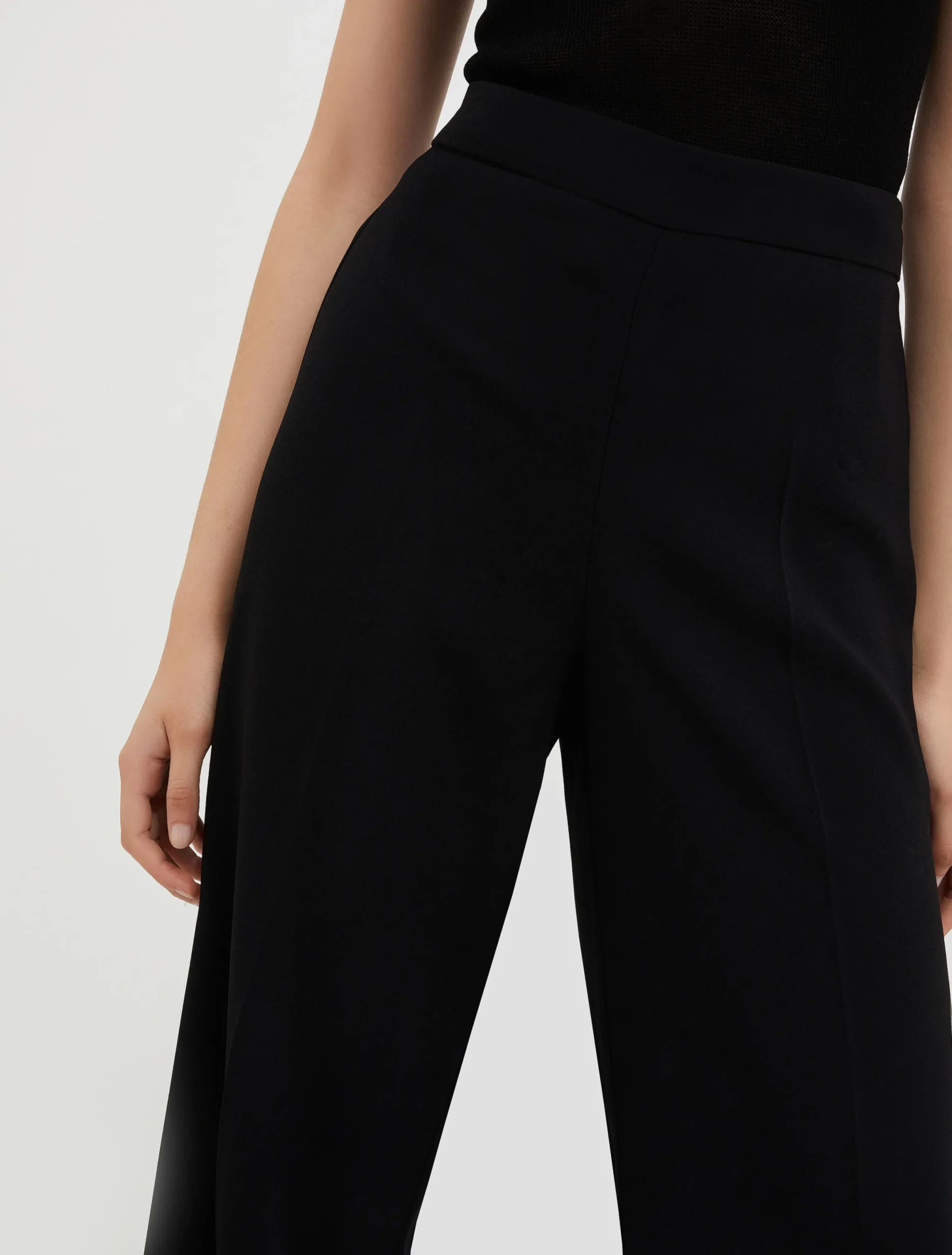 Straight-cut satin trousers