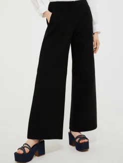 Straight-leg jersey-twill trousers