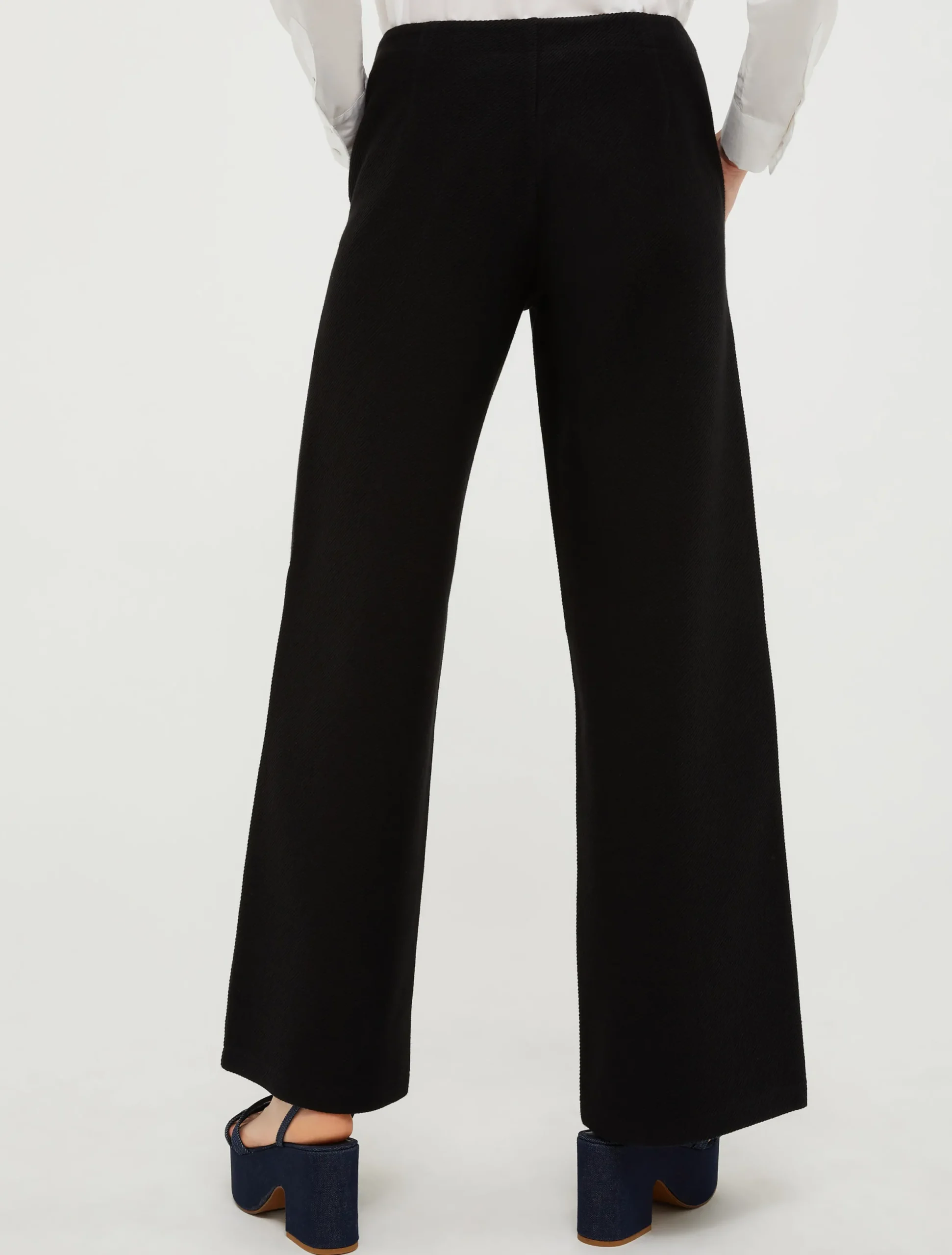 Straight-leg jersey-twill trousers