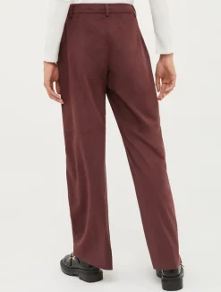 Straight-leg suede-jersey trousers