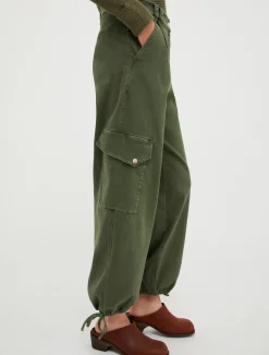 Stretch cotton drill drill cargo trousers