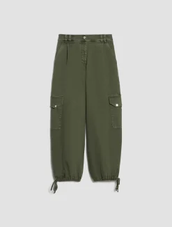 Stretch cotton drill drill cargo trousers