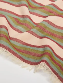Striped cotton scarf