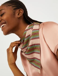Striped cotton scarf