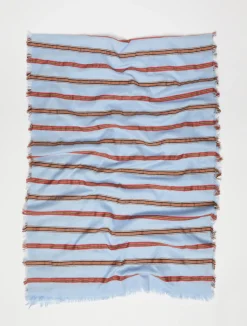 Striped cotton-voile stole