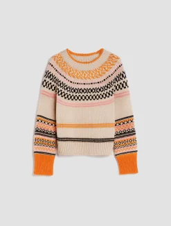 Striped jacquard pullover