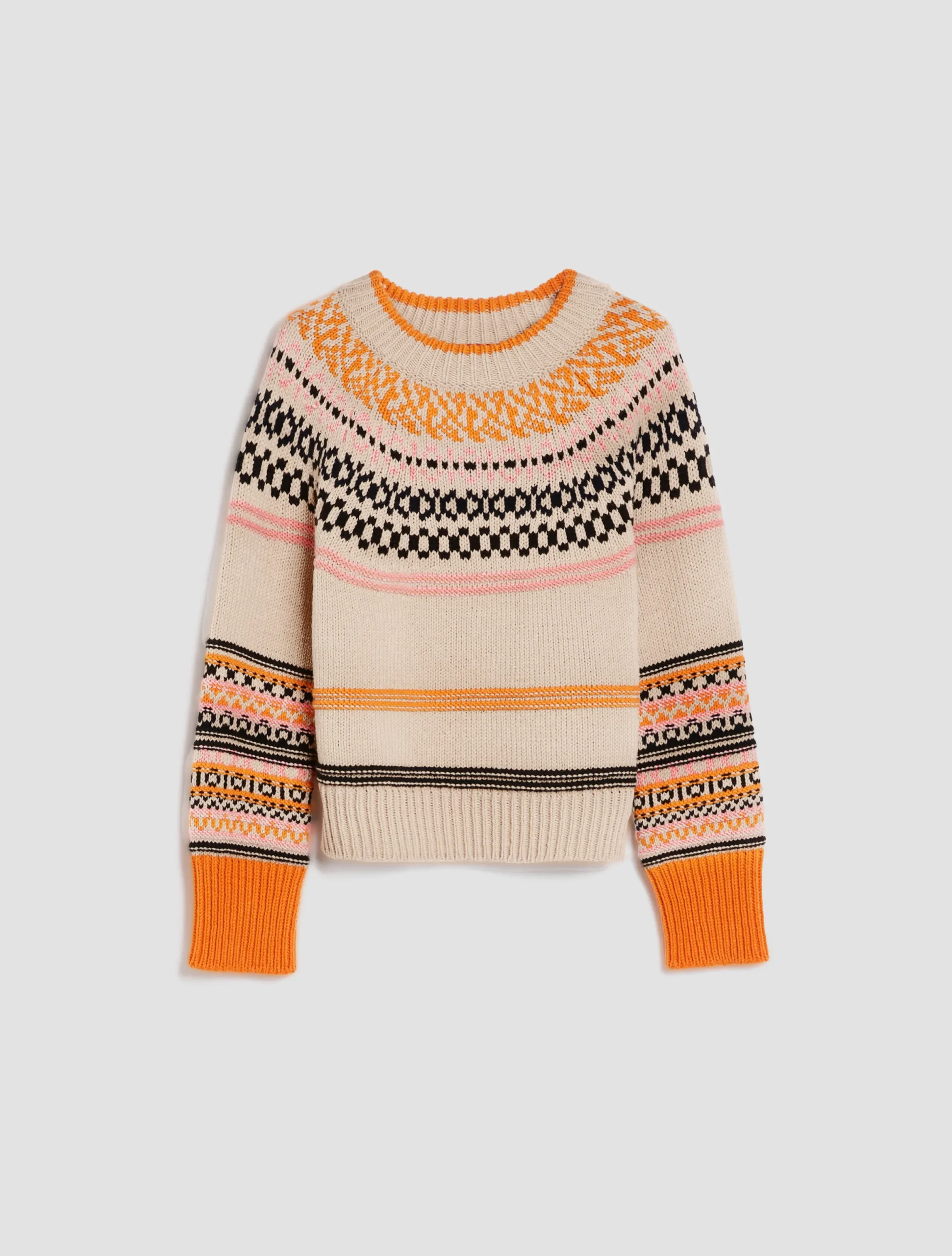 Striped jacquard pullover