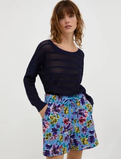 Striped openwork jumper