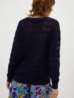 Striped openwork jumper