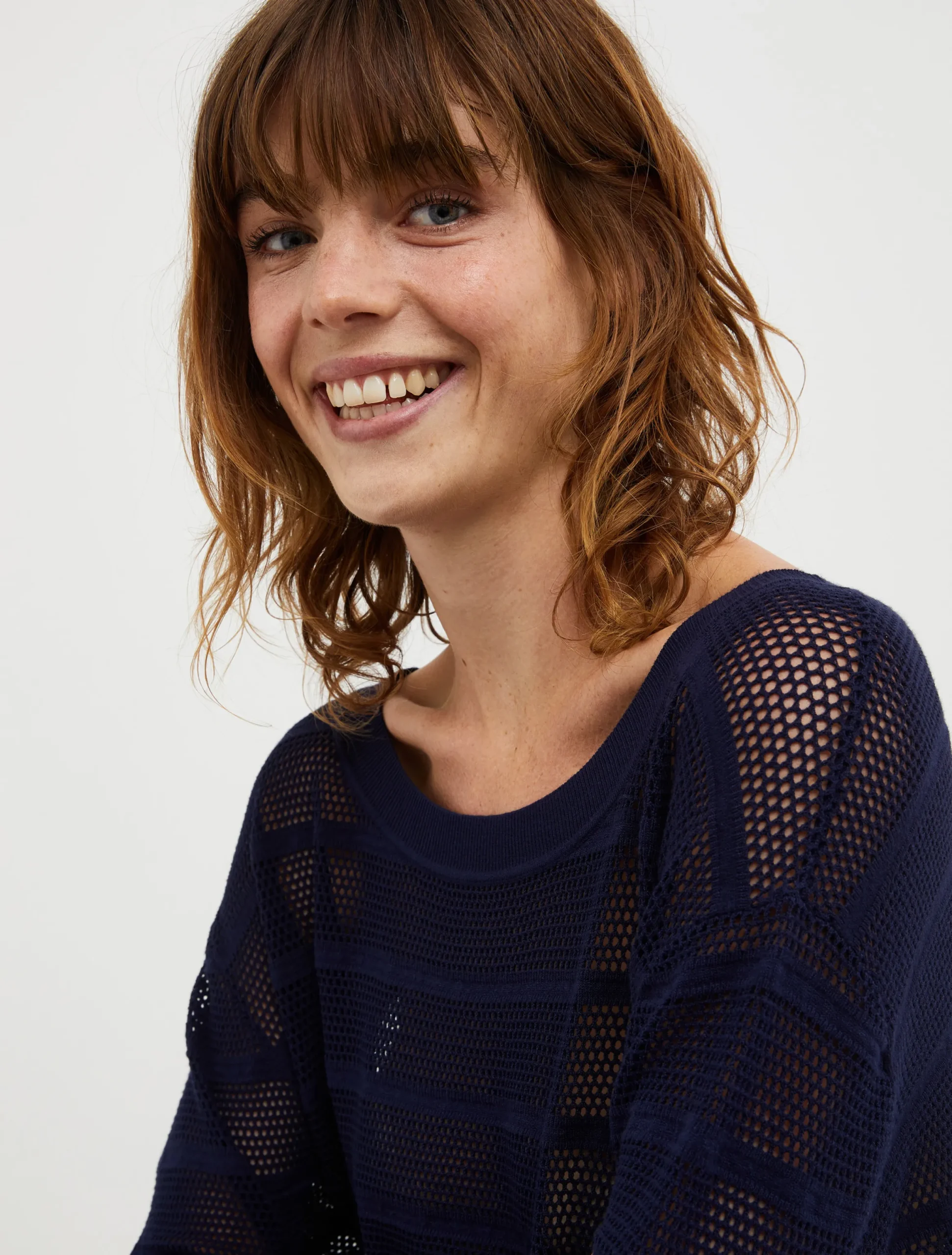 Striped openwork jumper