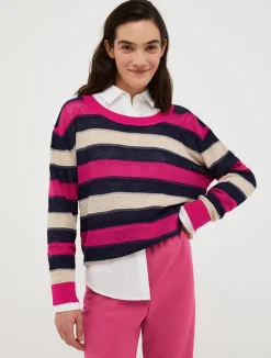 Striped openwork jumper