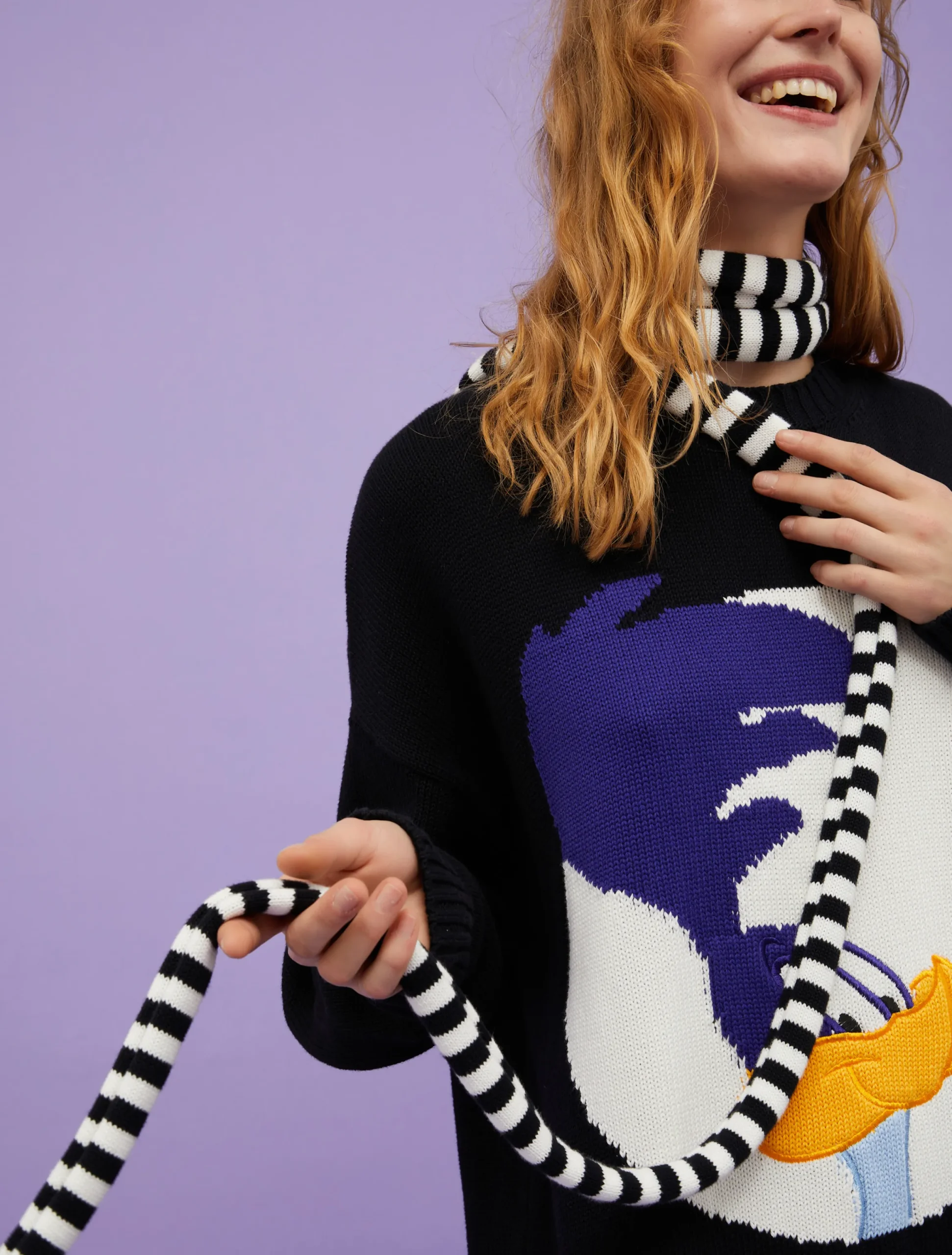 Striped scarf MAX&Co. with Looney Tunes