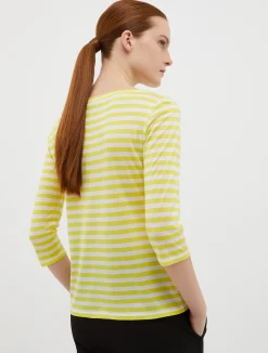 Striped silk-jersey T-shirt