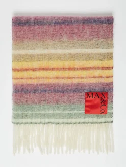 Striped wool and alpaca scarf