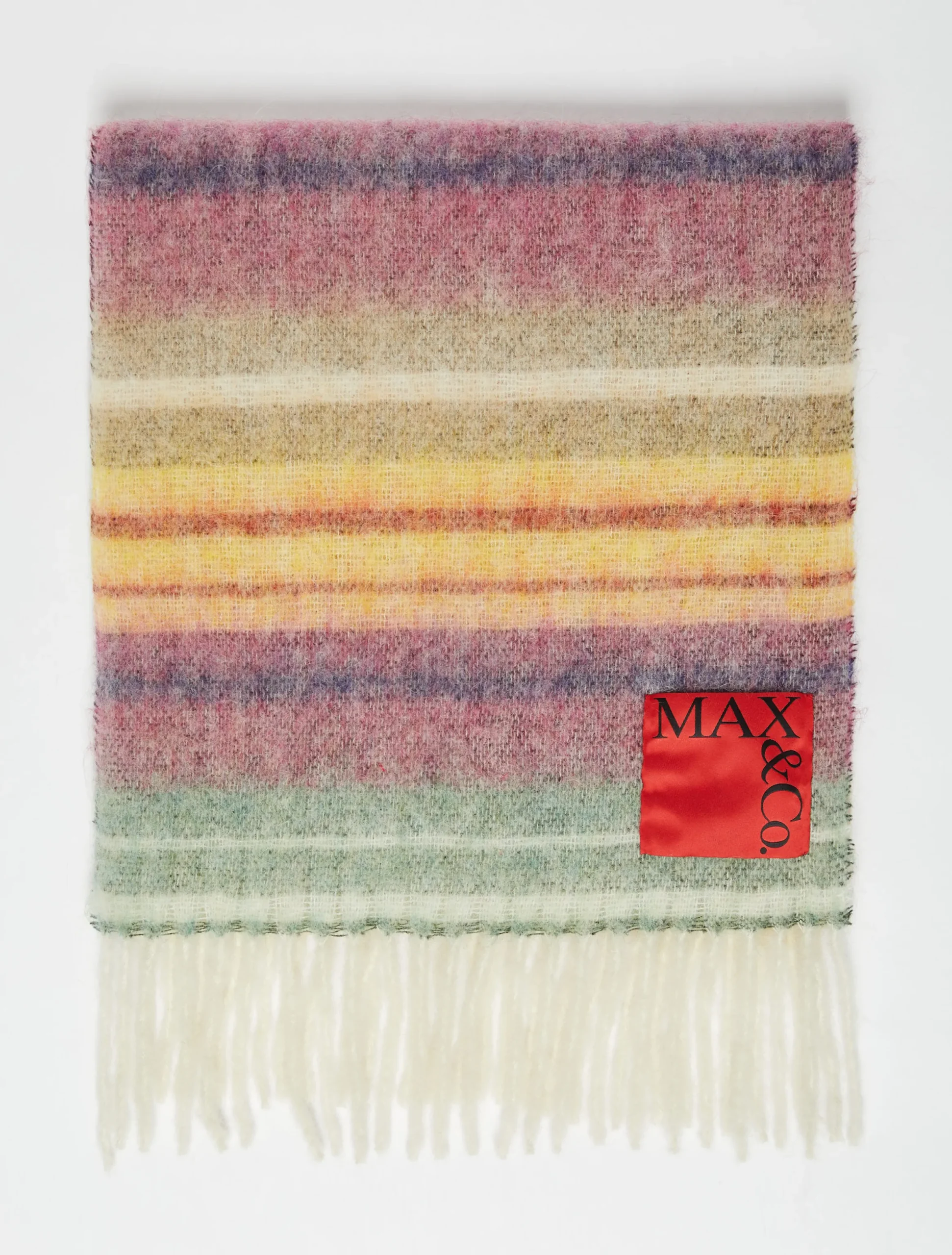 Striped wool and alpaca scarf