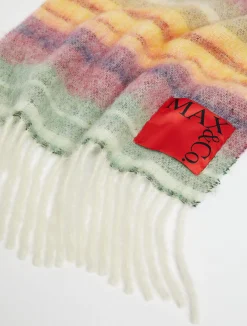 Striped wool and alpaca scarf