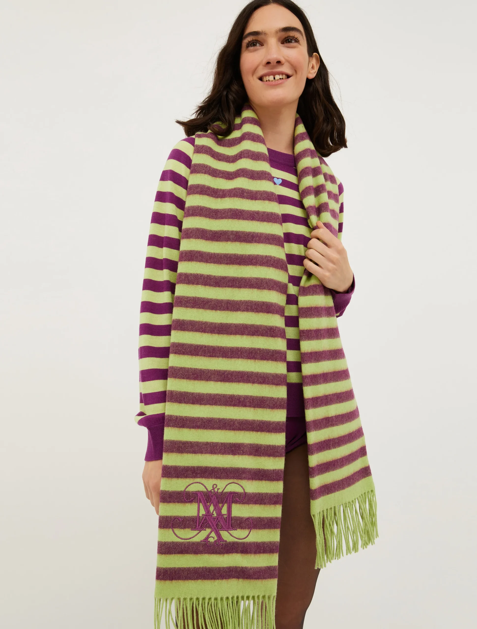 Striped wool stole