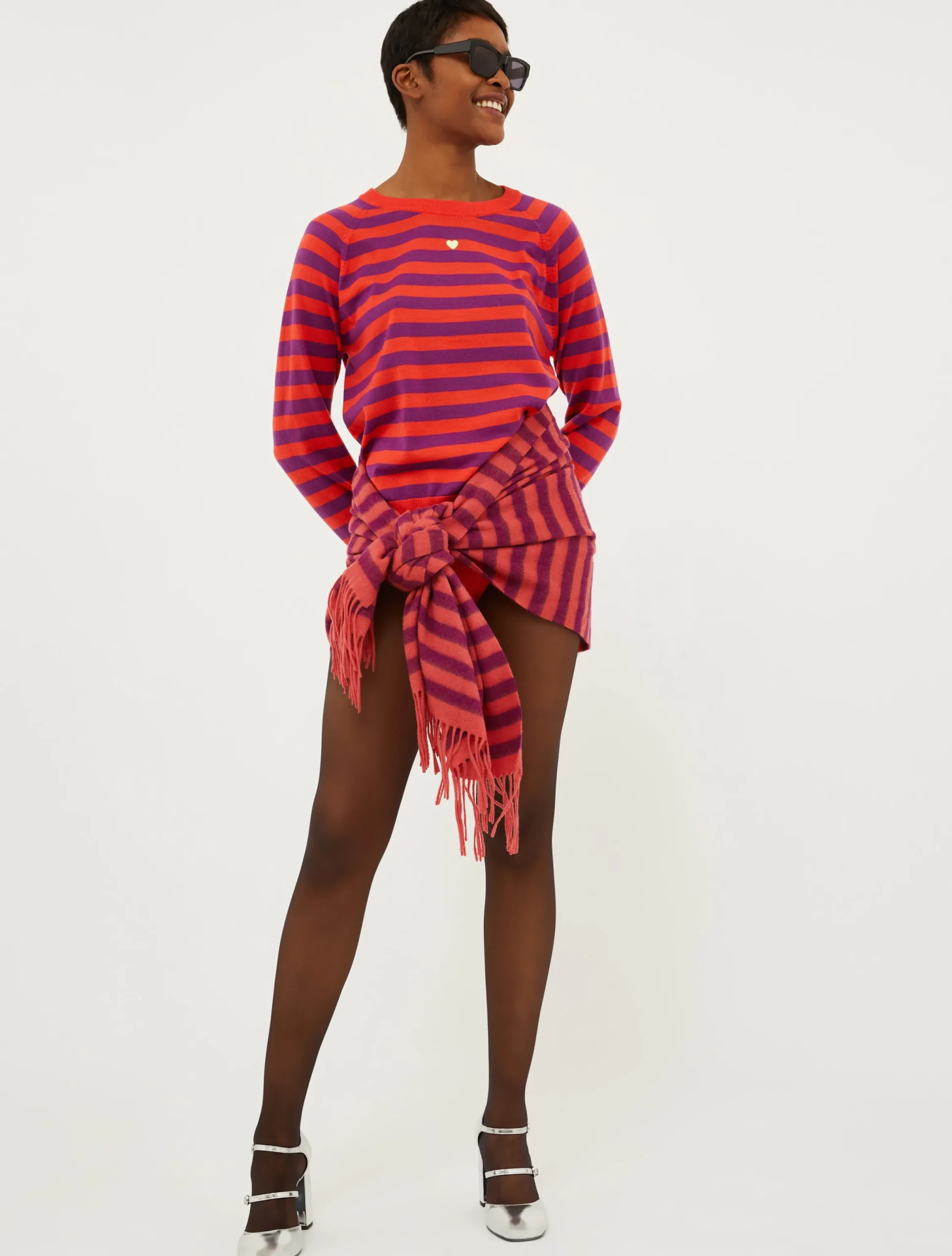Striped wool stole