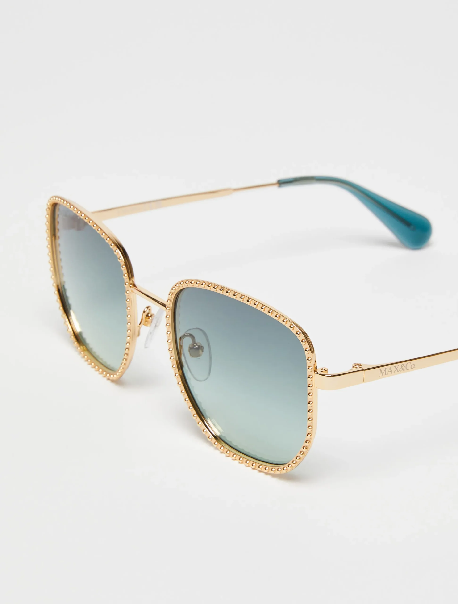 Studded metal square sunglasses