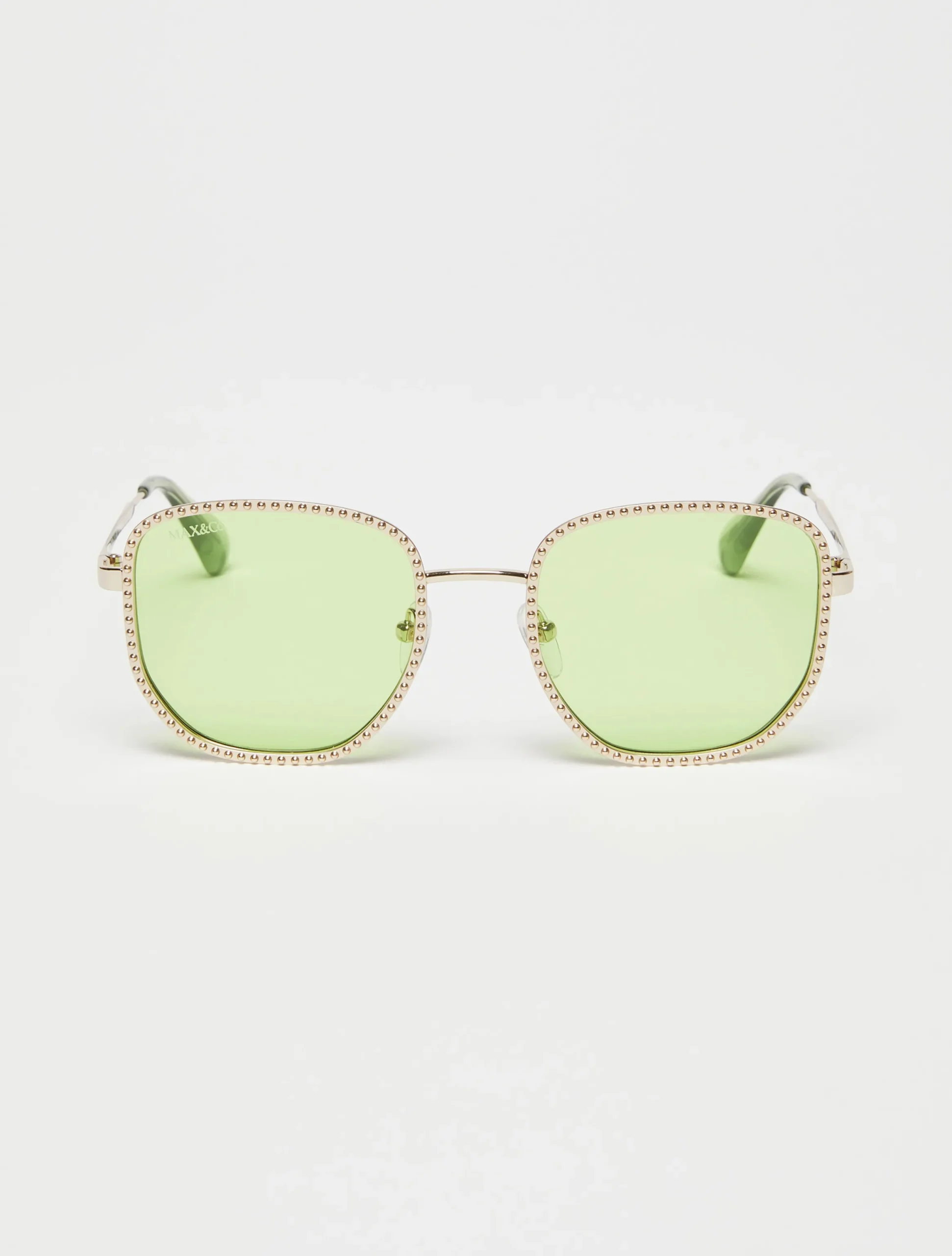 Studded metal square sunglasses