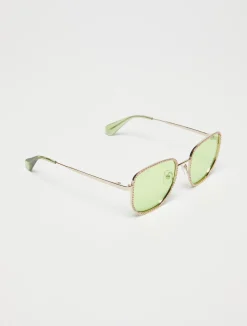 Studded metal square sunglasses