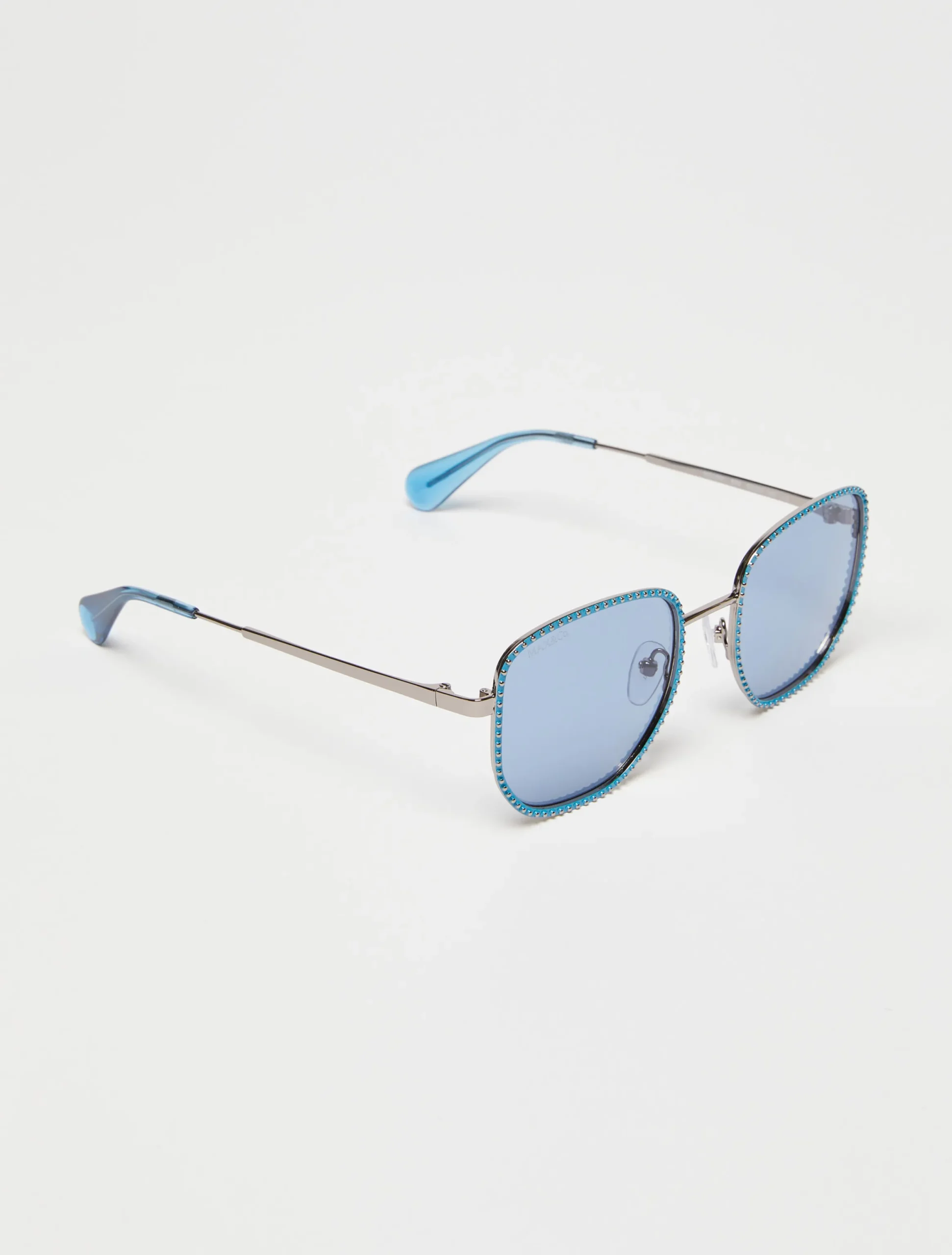 Studded metal square sunglasses