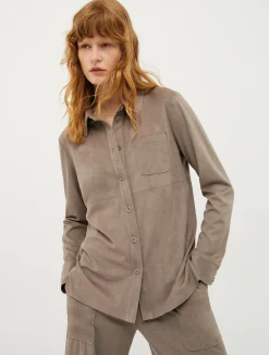 Suede-jersey shirt