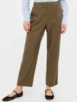 Tapered coated-jersey trousers